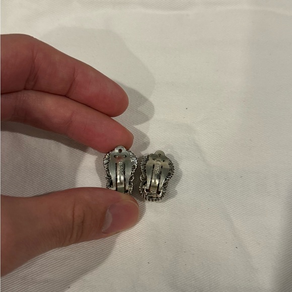 Stephen Dweck Sterling Silver Red Faceted Stone Drop Ear Clips 925 Sterling - Picture 3 of 5